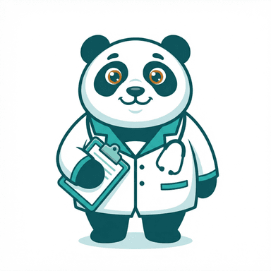 PANDA — MerMo mascot, representing Professional Advancement & Nurturing Doctors Altogether